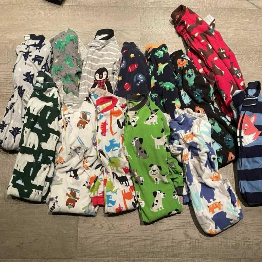 Sz 4 13 x Fleece Onsie PJs